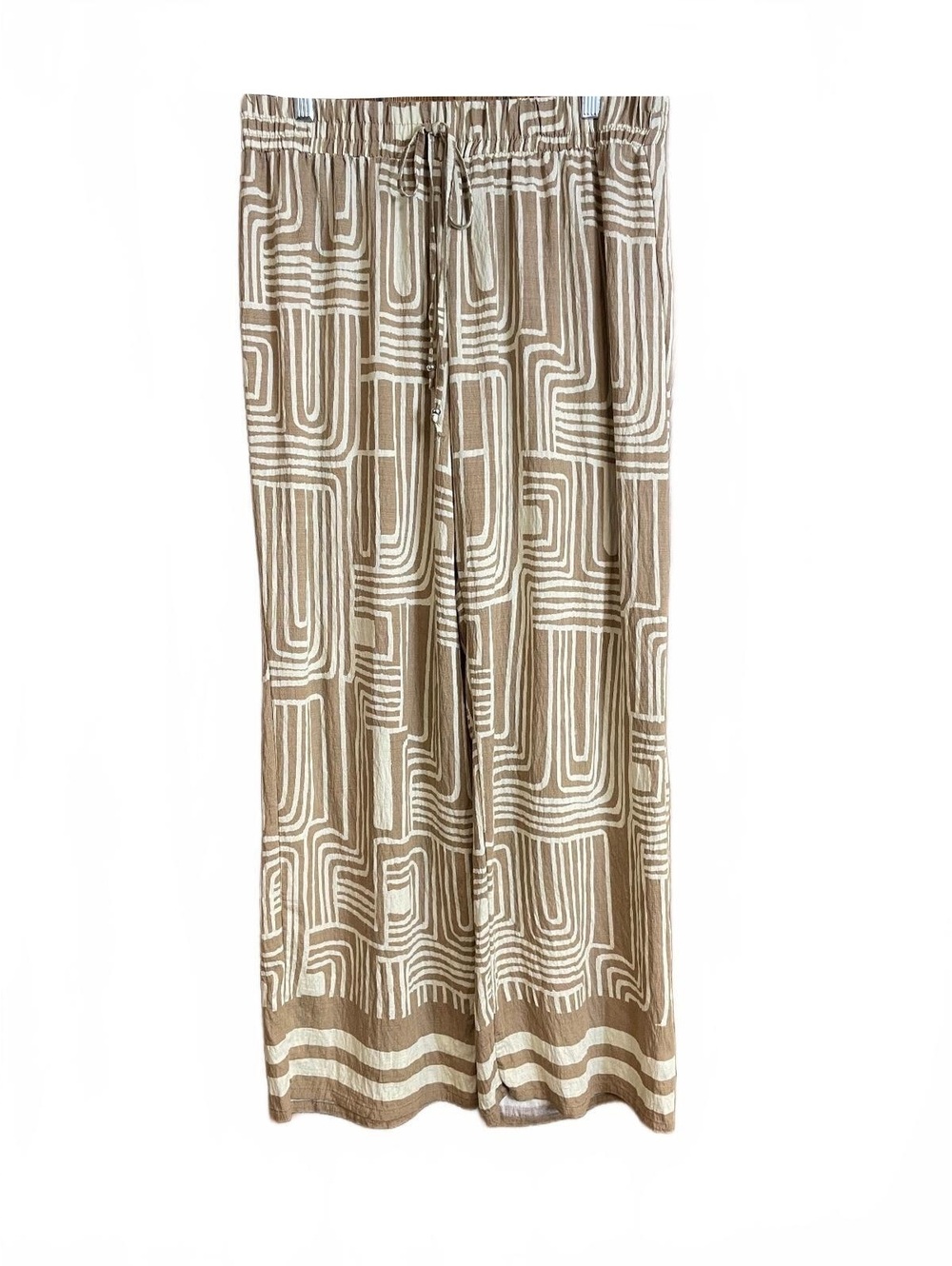 Mlle Gabrielle geometric print wide leg pants large